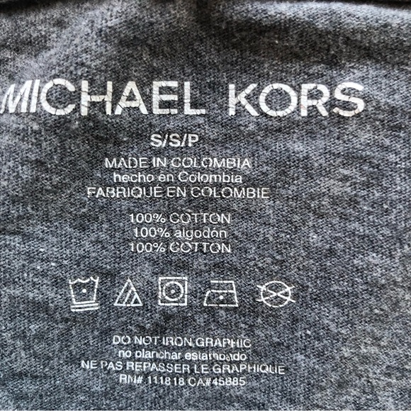 Michael Kors MK Gray T-Shirt Women’s Size S Short Sleeves Crew Neck Casual-Fit - Picture 11 of 16